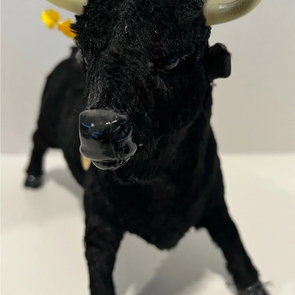 VTG Black Bullfighting Soanush Bull Figure Souvenir Made In Spain Travel
